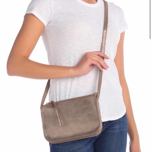 Madewell Handbags - Madewell Simple Suede Crossbody Pouch Bag Sand